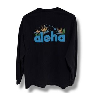 T&C Surf Design Men's Graphic Double Sided Long Sleeve Shirt Black Size XL